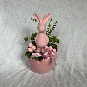 Nyuszi tojásban - húsvéti asztaldísz - ünnepi díszek, dekorációk - húsvéti díszek és dekorációk - húsvéti asztaldíszek - Meska.hu