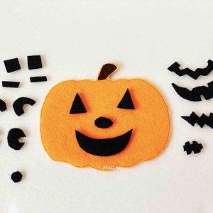 Vidám tökfej filcből , Otthon & Életmód, Halloween, Halloweeni dekoráció, Dekoráció, Varrás, MESKA