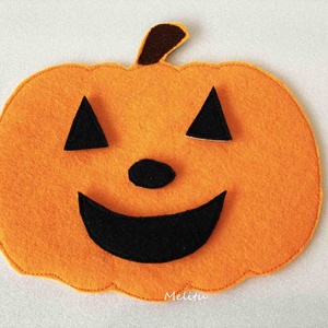 Vidám tökfej filcből  - otthon & életmód - dekoráció - halloween - halloweeni dekoráció - Meska.hu