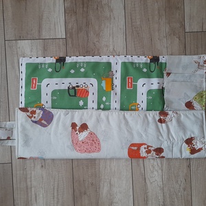 Autópálya textil hordozható  - baba - mama - baba játékok - játszószőnyeg - Meska.hu