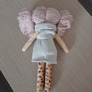 Textil baba zöld ruhás  - játék & sport - baba & babaház - játékbaba, babakellék - Meska.hu