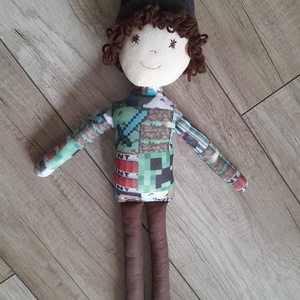 Textil fiú baba sapkás minecraft  - játék & sport - baba & babaház - játékbaba, babakellék - Meska.hu