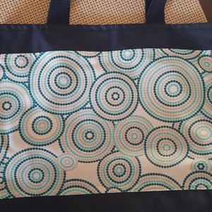 Kék körmintás bevásárló táska  - táska & tok - bevásárlás & shopper táska - shopper, textiltáska, szatyor - Meska.hu