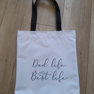Táska vízlepergető anyagból legjobb apa felírattal  - táska & tok - bevásárlás & shopper táska - shopper, textiltáska, szatyor - Meska.hu