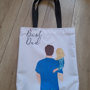 Táska vízlepergető anyagból legjobb apa felírattal  - táska & tok - bevásárlás & shopper táska - shopper, textiltáska, szatyor - Meska.hu