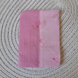 Textil papírzsebkendő tartó íves rózsaszín zero waste - táska & tok - pénztárca & más tok - zsebkendőtartó tok - Meska.hu