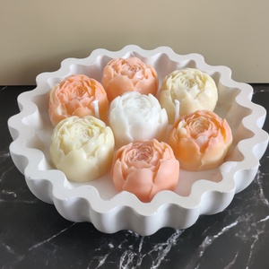 Sárga virágos gyertyatál , Otthon & Életmód, Gyertya, illat, aroma, Gyertya, Gyertya-, mécseskészítés, MESKA