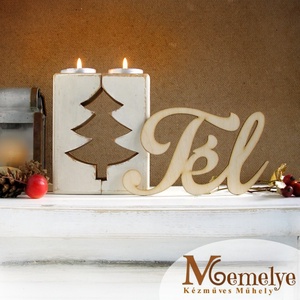 Téli fenyőfa karácsonyi mécsestartó szett -  - Meska.hu