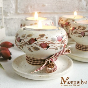 Csipkebogyós adventi mécsestartó szett -  - Meska.hu