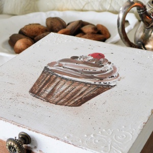 Csokis Muffin teás doboz - otthon & életmód - dekoráció - asztal és polc dekoráció - díszdoboz - Meska.hu