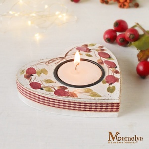 Szívküldi fa mécsestartó díszdobozban, Otthon & Életmód, Gyertya, illat, aroma, Mécses és mécsestartó, Famegmunkálás, Festett tárgyak, MESKA