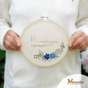 Mosolygós szép napot! - hímzett kép, ajtótábla - otthon & életmód - dekoráció - fali és függő dekoráció - falra akasztható dekor - Meska.hu