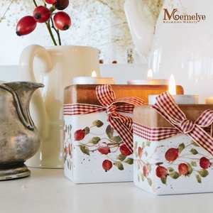 Csipkebogyós mécsestartó szett - karácsony - karácsonyi lakásdekoráció - karácsonyi illatgyertya, mécses - Meska.hu