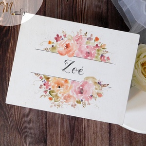 Névre szóló fa emlékdoboz Rózsás - otthon & életmód - dekoráció - asztal és polc dekoráció - díszdoboz - Meska.hu