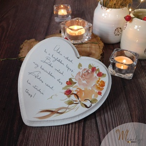 Kézzel festett Szív függő régi áldással - Meska.hu