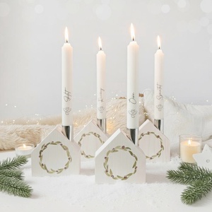 Házikó Adventi gyertyatartó szett, Karácsony, Adventi díszek, Adventi asztaldísz, Festett tárgyak, MESKA
