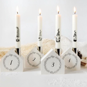 Házikó Adventi gyertyatartó szett - manós, Karácsony, Adventi díszek, Adventi asztaldísz, Festett tárgyak, MESKA