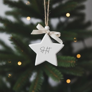 Fa csillag dísz egyedi felirattal - karácsony - karácsonyi lakásdekoráció - karácsonyfadíszek - Meska.hu