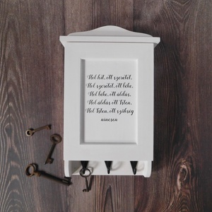 Kulcstartó szekrény, házi áldással - otthon & életmód - dekoráció - fali és függő dekoráció - fali kulcstartó - Meska.hu
