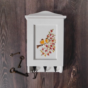 Kulcstartó szekrény, kulcsos szekrény, vörösbegy - otthon & életmód - dekoráció - fali és függő dekoráció - fali kulcstartó - Meska.hu