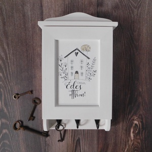 Kulcstartó szekrény, kulcsos szekrény, cicás, egyedi felirattal is - otthon & életmód - dekoráció - fali és függő dekoráció - fali kulcstartó - Meska.hu