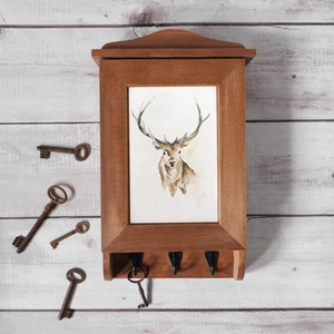 Kulcstartó szekrény, kulcsos szekrény, szarvas - otthon & életmód - dekoráció - fali és függő dekoráció - fali kulcstartó - Meska.hu