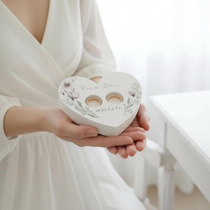 Esküvői gyűrűtartó szív, Esküvő, Kiegészítők, Gyűrűtartó & Gyűrűpárna, Festett tárgyak, Decoupage, transzfer és szalvétatechnika, MESKA