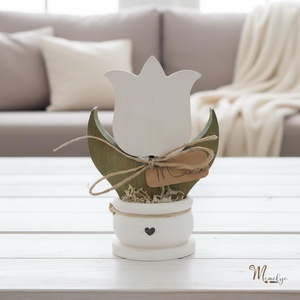 Fa tulipán Anyák napjára, Otthon & Életmód, Virágdekoráció, Virágdíszek, Asztali virágdísz, Festett tárgyak, MESKA