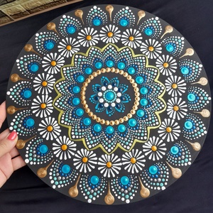 3 lábú mandalás asztalka 35 cm, Otthon & Életmód, Bútor, Asztal, Festett tárgyak, Festészet, MESKA