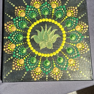 Egészség mandala 20x20 cm - művészet - festmény - akril - Meska.hu