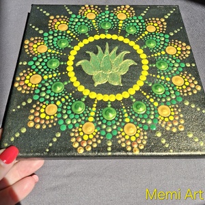 Egészség mandala 20x20 cm - művészet - festmény - akril - Meska.hu
