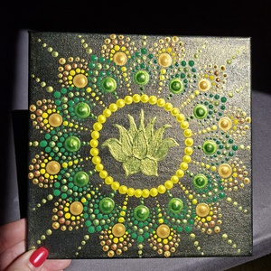 Egészség mandala 20x20 cm, Művészet, Festmény, Akril, Festészet, MESKA