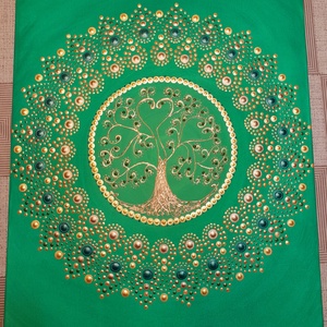 A bőséges élet mandalája 40x50cm , Művészet, Festmény, Akril, Festészet, MESKA