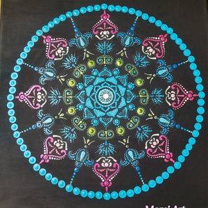 Lélekvirág mandala 40x40 cm, Művészet, Festmény, Akril, Festészet, MESKA