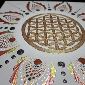 Életvirág mandala 30x30 cm - otthon & életmód - dekoráció - spiritualitás - mandala - Meska.hu