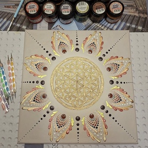 Életvirág mandala 30x30 cm - otthon & életmód - dekoráció - spiritualitás - mandala - Meska.hu