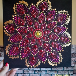  Harmónia, belső erő, külső ragyogás - 30x30cm mandala, Otthon & Életmód, Dekoráció, Spiritualitás, Mandala, Festészet, Festett tárgyak, MESKA