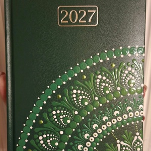 2027 -es mandalás határidőnapló sarok mintával több színben , Otthon & Életmód, Papír, írószer, Naptár & Tervező, Festett tárgyak, MESKA