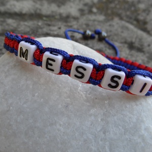 MESSI  - szurkolói karkötő - ékszer - karkötő - fonott karkötő - Meska.hu