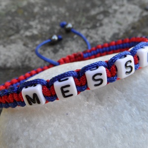 MESSI  - szurkolói karkötő - ékszer - karkötő - fonott karkötő - Meska.hu