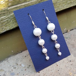 Fehér tekla gyöngy fülbevaló -  - Meska.hu