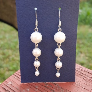 Fehér tekla gyöngy fülbevaló -  - Meska.hu
