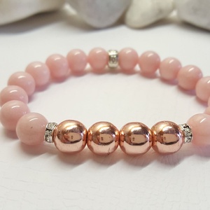 Jáde karkötő rose gold hematittal -  - Meska.hu