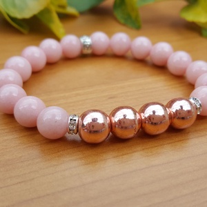 Jáde karkötő rose gold hematittal -  - Meska.hu