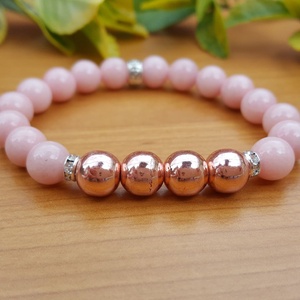 Jáde karkötő rose gold hematittal -  - Meska.hu