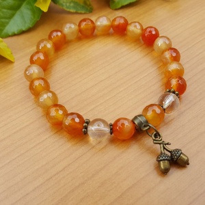 Karneol karkötő - ékszer - karkötő - charm karkötő - Meska.hu