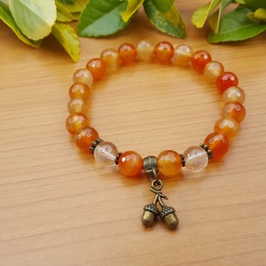 Karneol karkötő - ékszer - karkötő - charm karkötő - Meska.hu