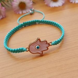 Hamsa karkötő ; Védelem karkötő - ékszer - karkötő - fonott karkötő - Meska.hu