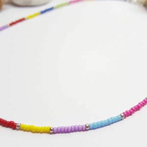 Színes choker nyaklánc - ékszer - nyaklánc - gyöngyös nyaklánc - Meska.hu