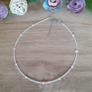 Choker nyaklánc - Rövid nyaklánc - 38 cm hosszú  - ékszer - nyaklánc - gyöngyös nyaklánc - Meska.hu